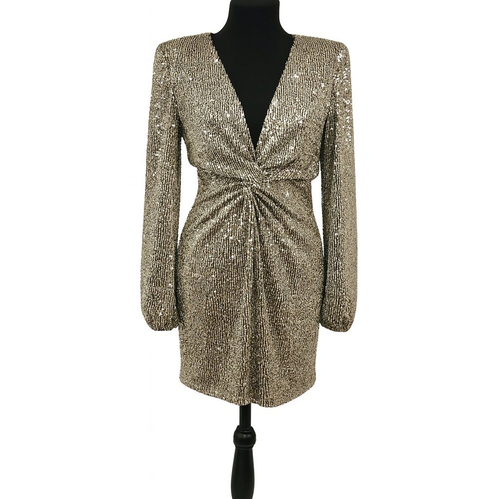 Fashion Nova Gold Sequin Mini Dress